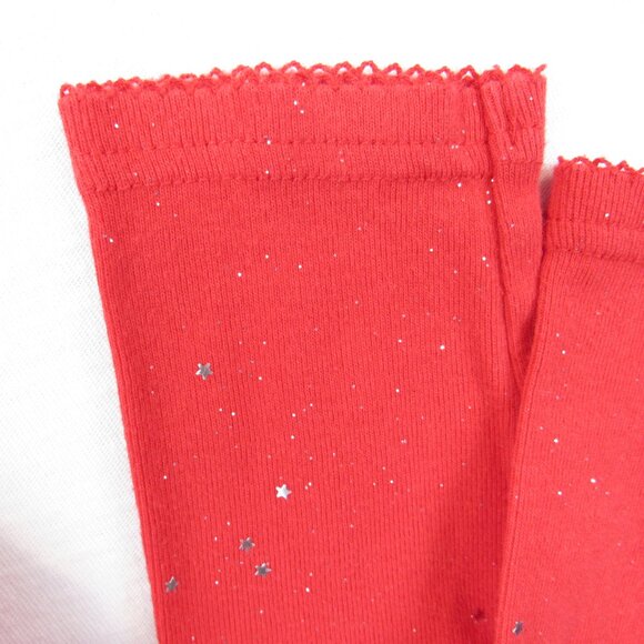 Carter's Toddler Girl's Size 5 Leggings Red Silver Glitter Star Sparkle Holiday - Picture 8 of 8